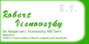 robert visnovszky business card